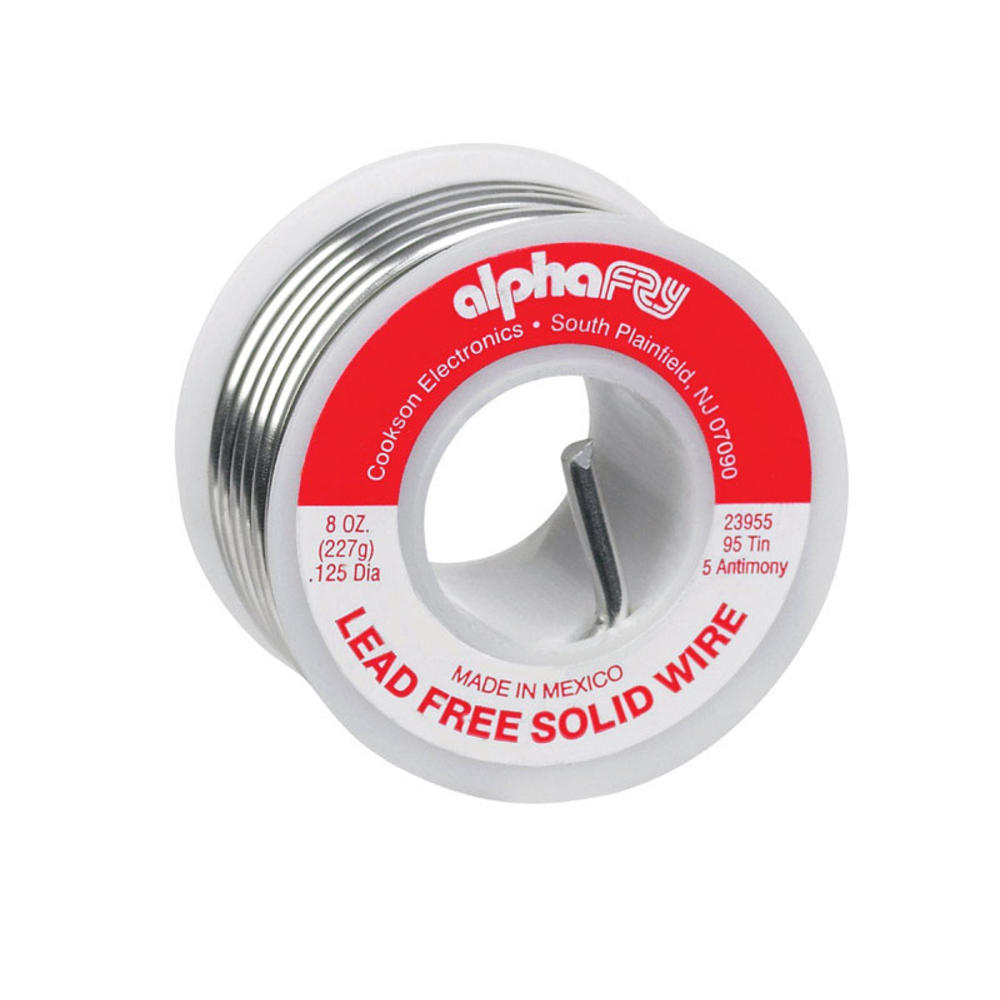 Alpha Fry 8 oz Lead-Free Solid Wire Solder 0.125 in. D Tin/Antimony 95/5 1 pc