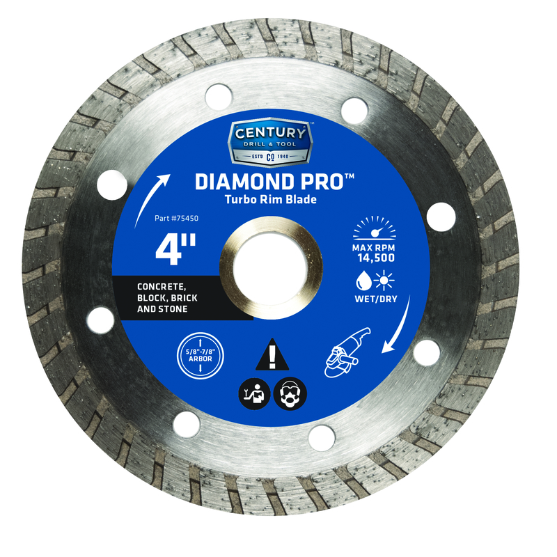 Century Drill & Tool 4 in. D Diamond Turbo Diamond Saw Blade