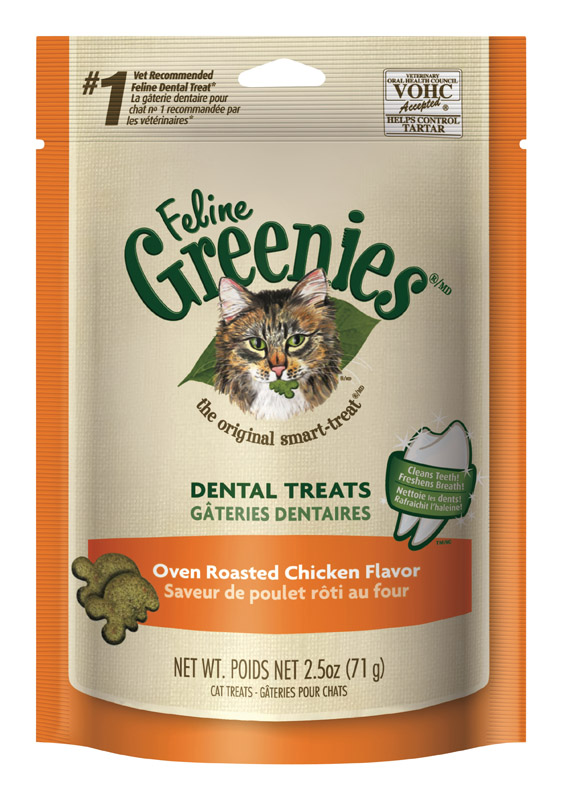 Greenies Oven Roasted Chicken Treats For Cat 2.5 oz 1 pk