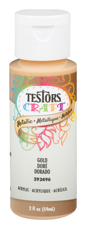 Testor's Rust-Oleum Testors Craft Metallic Gold Water-Based Paint Interior 2 oz