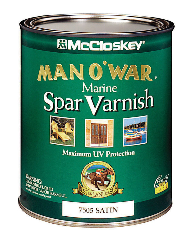 McCloskey Man O' War Satin Clear Oil-Based Marine Spar Varnish 1 qt