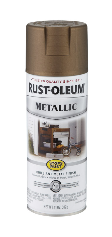 Rust-Oleum Stops Rust Antique Brass Metallic Spray Paint 11 oz