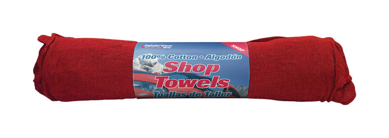 Detailn'Gear Red Cotton Shop Towels 13 in. W X 12 in. L 7 pk