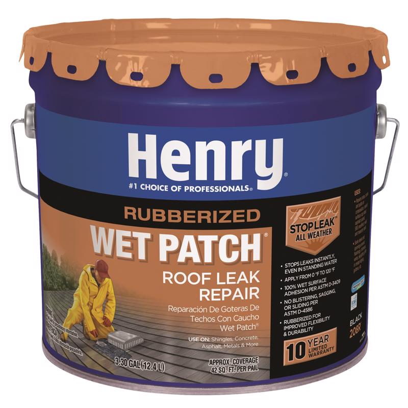 WET PATCH Henry Smooth Black Asphalt AllWeather Roof Cement 3.3 gal