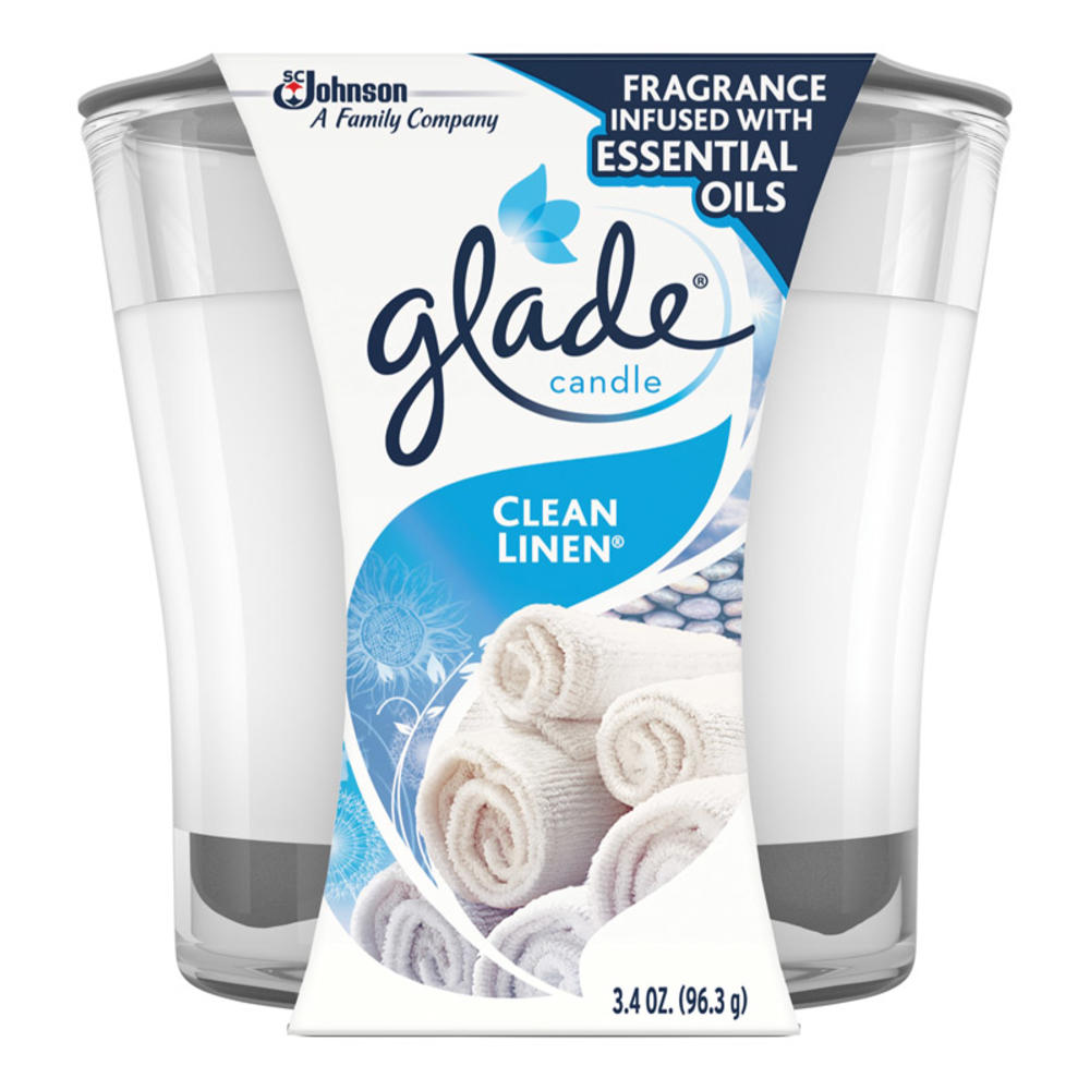 Glade Ivory Clean Linen Scent Jar Air Freshener Candle 3.4 oz