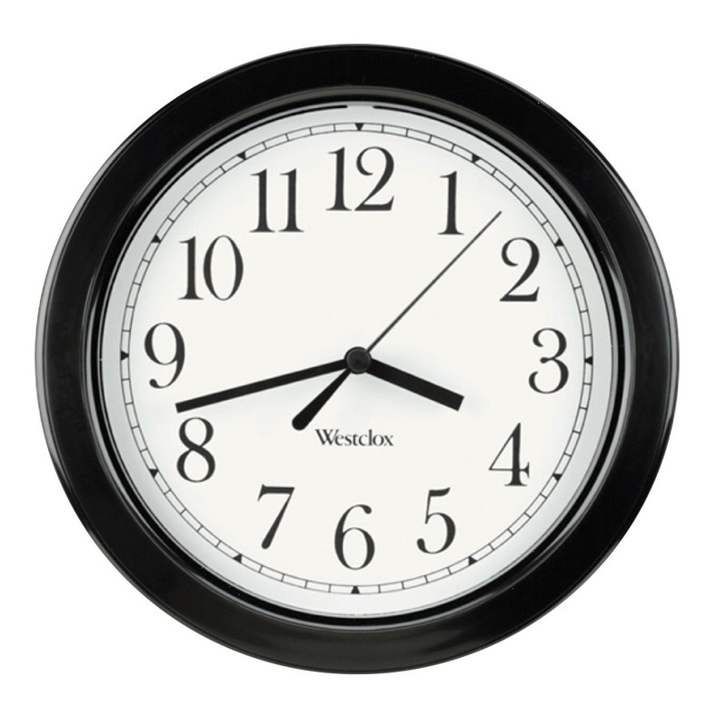 Westclox 8-1/2 in. L X 8-1/2 in. W Indoor Analog Wall Clock Plastic Black/White