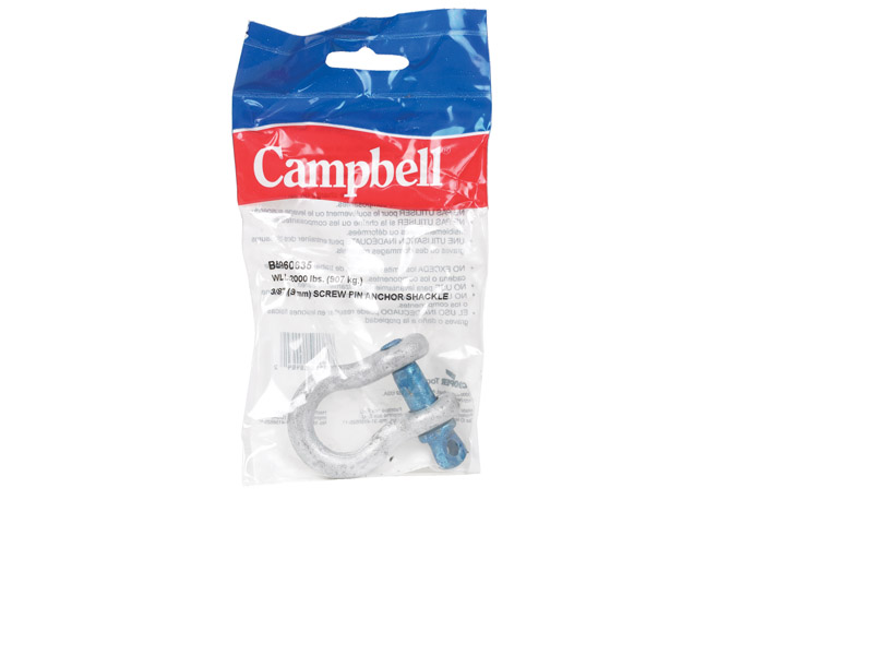 CAMPBELL CHAIN Campbell Galvanized Forged Carbon Steel Anchor Shackle 2000 lb