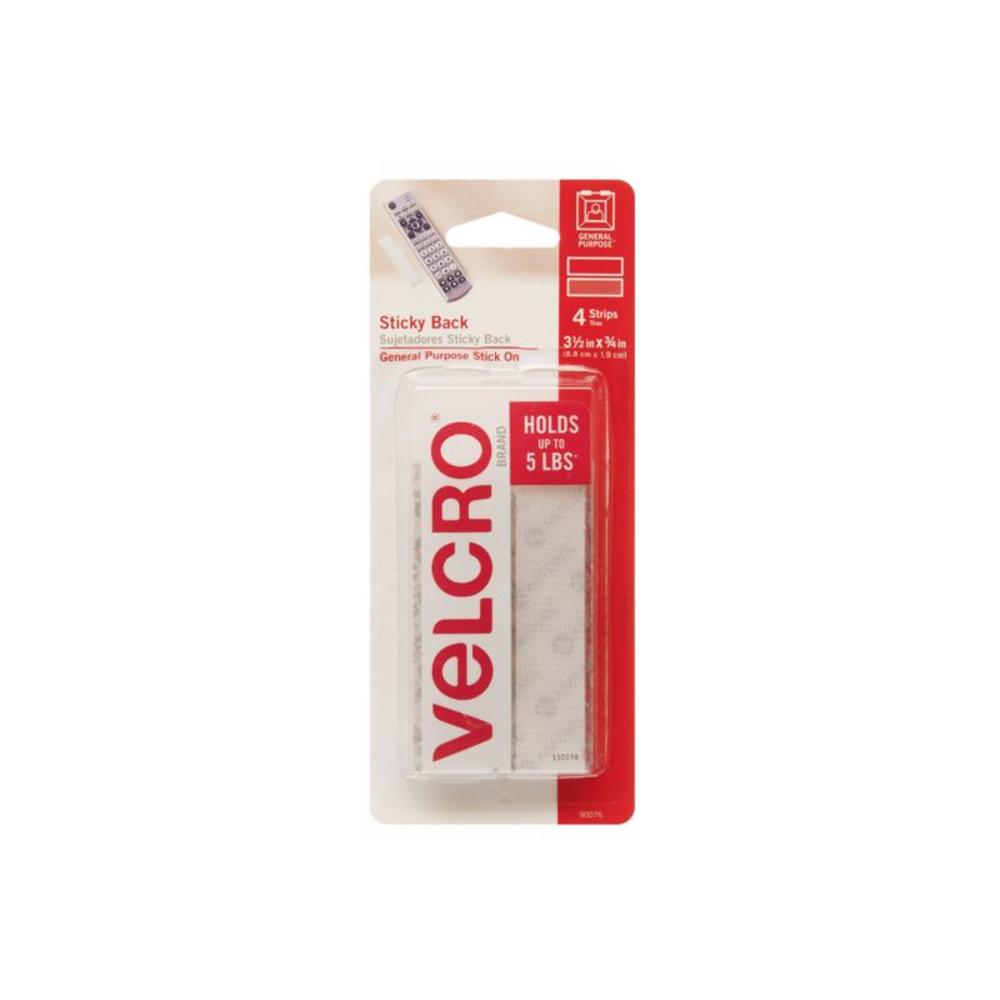 VELCRO Brand Sticky Back Small/Medium Nylon Hook and Loop Fastener 3-1/2 in. L 4 pk