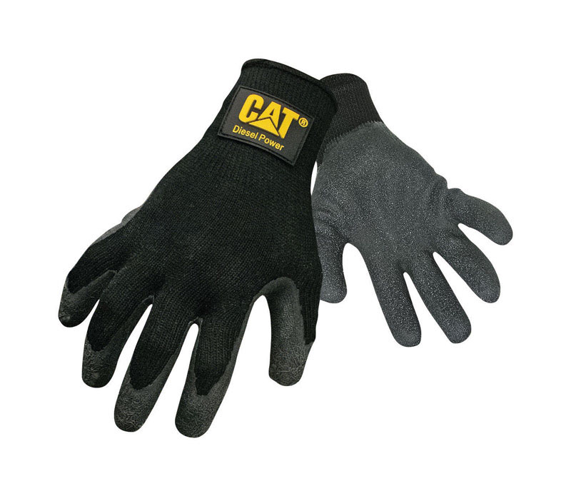 Cat Footwear Cat Men's Indoor/Outdoor Dipped Work Gloves Black XL 1 pair
