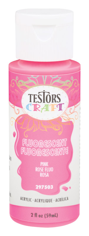 Testor's Testors Fluorescent Pink Water-Based Craft Paint Interior 2 oz