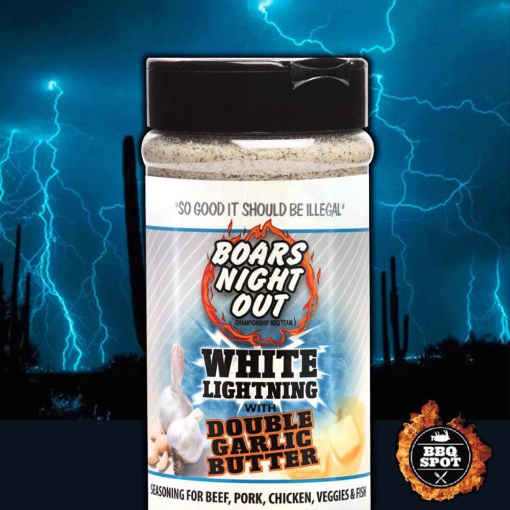 Boars Night Out White Lightning with Butter and Garlic BBQ Seasoning 12.2 oz