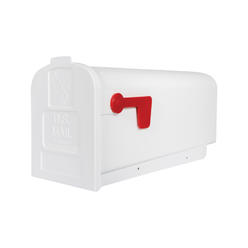 Gibraltar Mailboxes PL10W0AM Parsons Post-Mount Mailbox, Medium, White Plastic - Quantity 1
