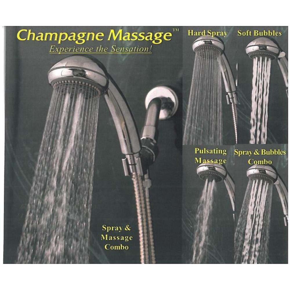 WHEDON HAND SHOWERS Whedon Champagne Massage Chrome Plastic 5 settings Handheld Showerhead 2.5 gpm