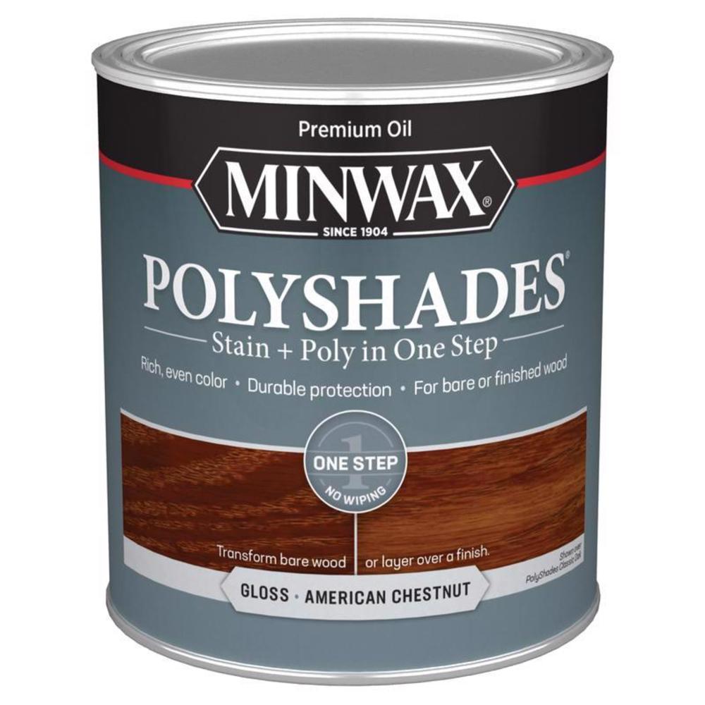 Minwax PolyShades Semi-Transparent Gloss American Chestnut Stain/Polyurethane Finish 1 qt