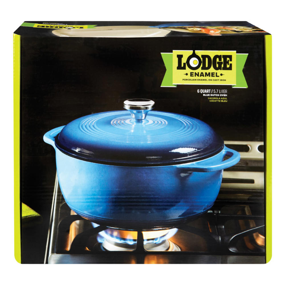 LODGE MFG Lodge Logic Cast Iron Dutch Oven 10.5 in. 6 qt Blue