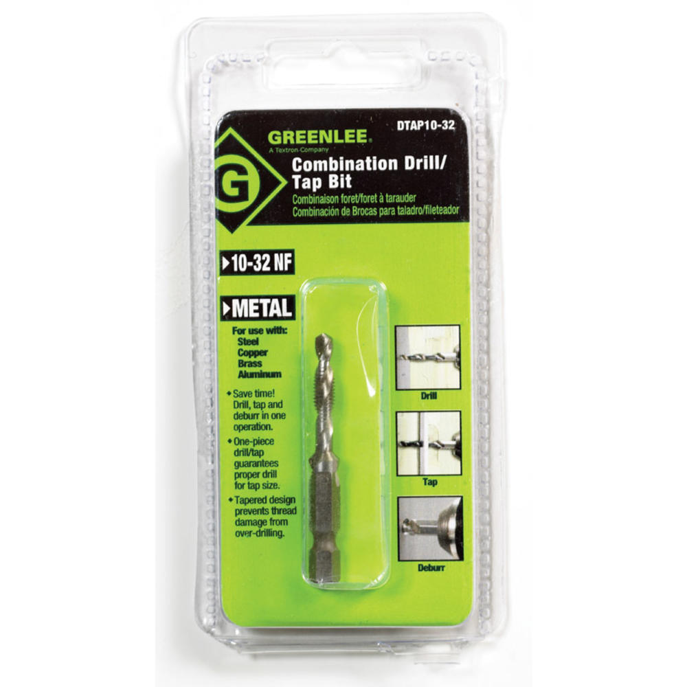 GREENLEE High Speed Steel Drill and Tap Bit 10-32 1 pc