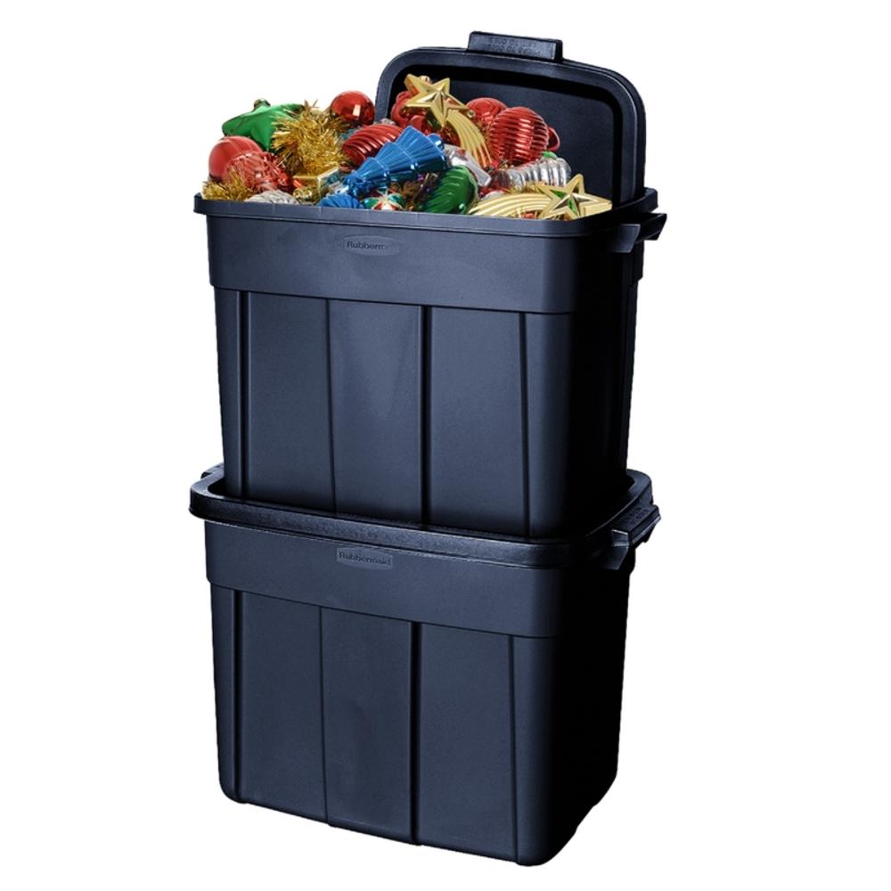 Rubbermaid Roughneck 18 gal Black/Gray Storage Box 16.5 in. H X 15.9 in. W X 23.875 in. D Stackable