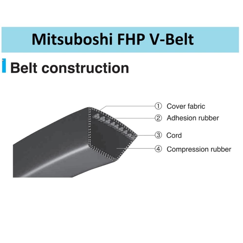 Mitsuboshi FHP 4L490 Standard General Utility V-Belt 0.5 in. W X 49 in. L For Fractional Horsepower