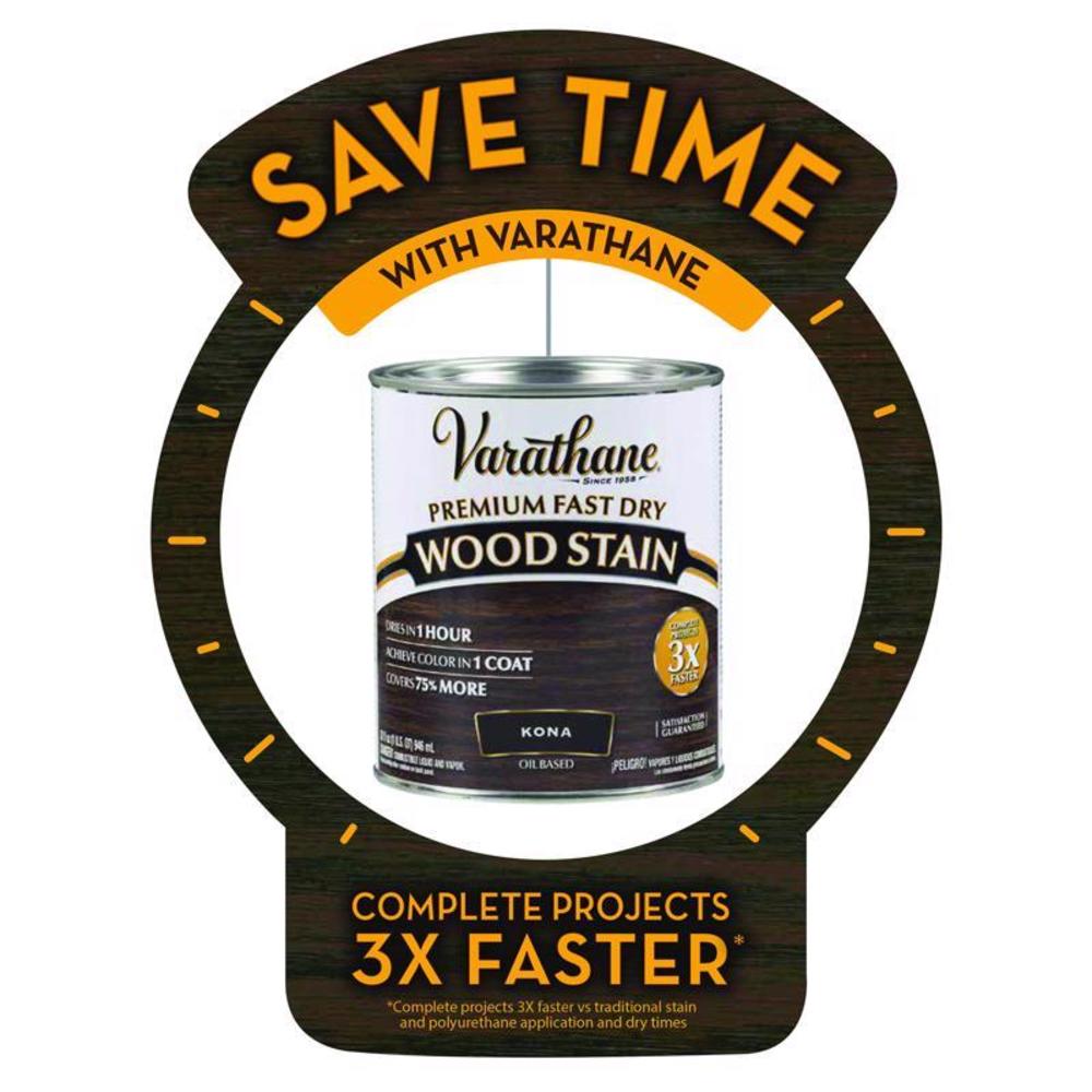 Varathane Semi-Transparent Gunstock Oil-Based Urethane Modified Alkyd Fast Dry Wood Stain 1 qt
