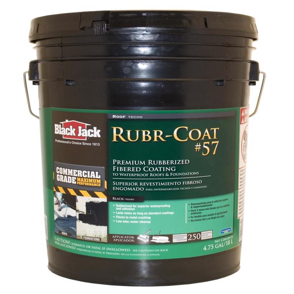 Black Jack Rubr-Coat #57 Gloss Black Rubber Roof Coating 5 gal