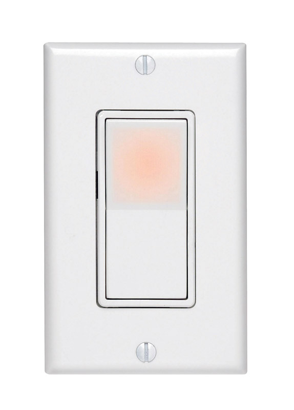 Leviton Decora 15 amps Three Pole 3-Way Illuminated Rocker Switch White