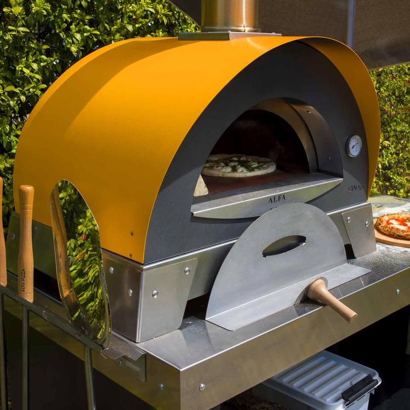 Alfa 36 in. Wood Ciao Outdoor Pizza Oven Yellow