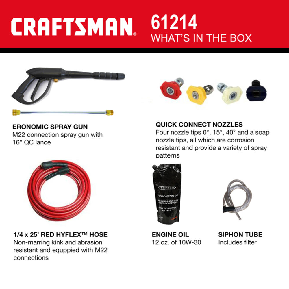 Craftsman CMXGWFN061214 CRX 3000 psi Gas 2.3 gpm Pressure Washer