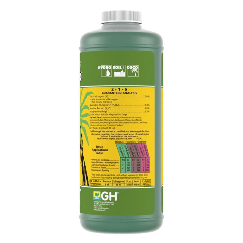 General Hydroponics FloraGro Organic Liquid Nutrient System 1 qt