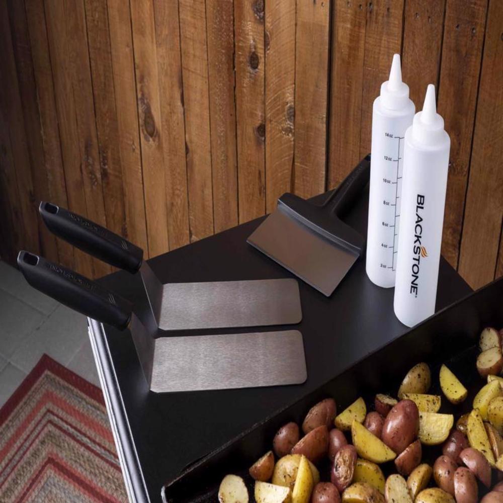 Kitchen Tools Griddle Blackstone Stainless Steel Silver Griddle Tool Set 5 pc