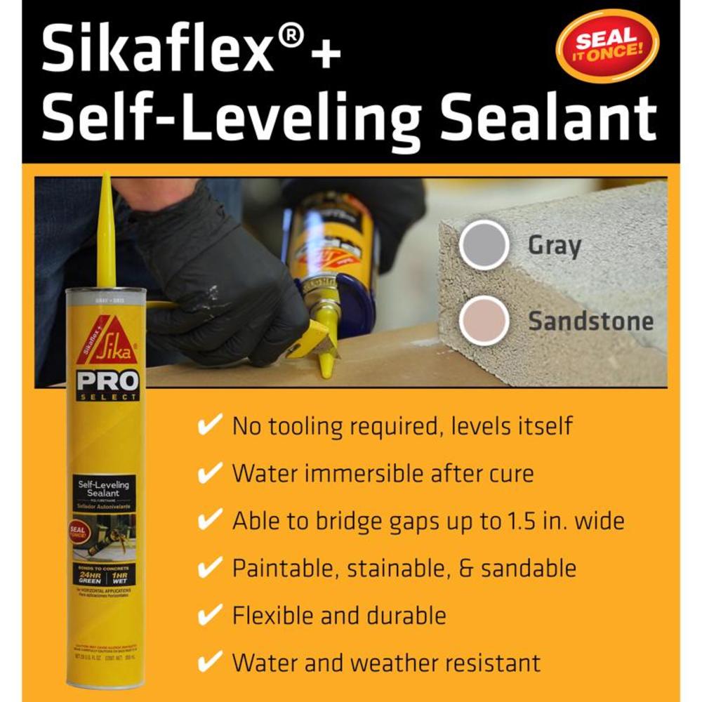 Sika Pro Gray Polyurethane Self-Leveling Sealant 29 oz