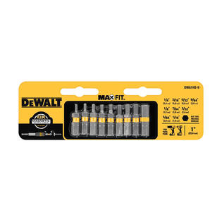 Black Decker Dewalt Maxfit Hex 1 In L Insert Bit Set S2 Tool Steel 9 Pc Case Of 3 Each Pack Qty 9 Total Items Qty 27