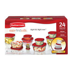 Rubbermaid Assorted Food Storage Container Set - Case of: 1; Each Pack Qty: 24; Total Items Qty: 24