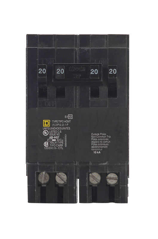 Square D Homeline 20 Amps Tandem 2 Pole Circuit Breaker Case Of 1