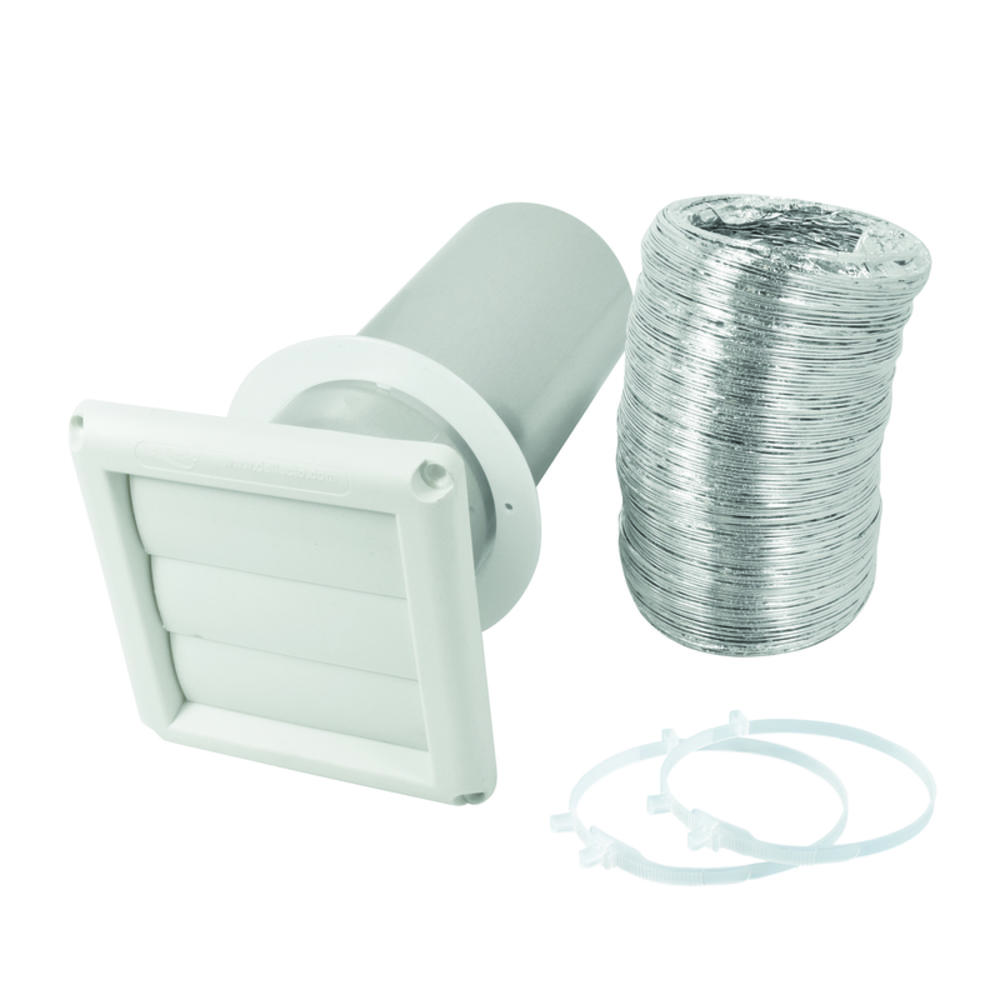 Deflecto Deflect-O Supurr-Flex 96 in. L X 4 in. D Silver/White Aluminum Dryer Vent Kit