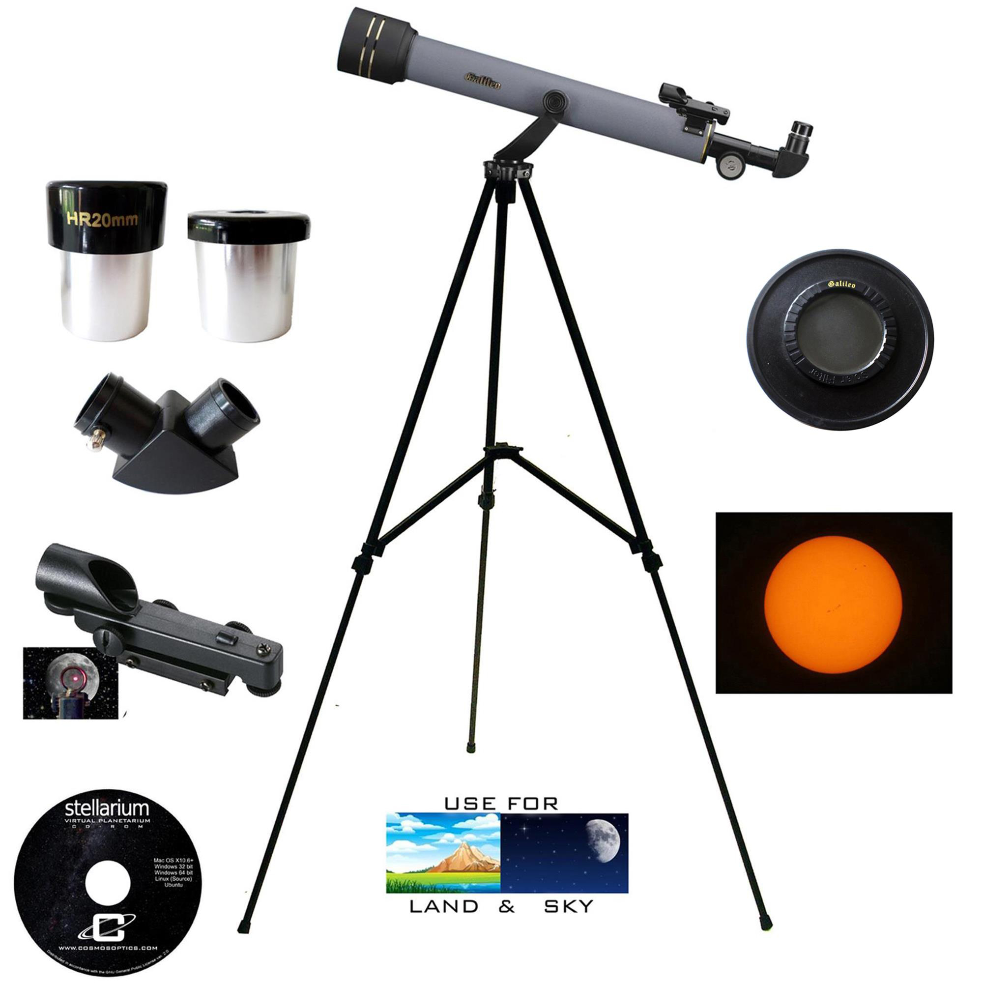 Galileo  600mm X 50mm Day & Night Refractor Telescope Kit with Solar Filter Cap