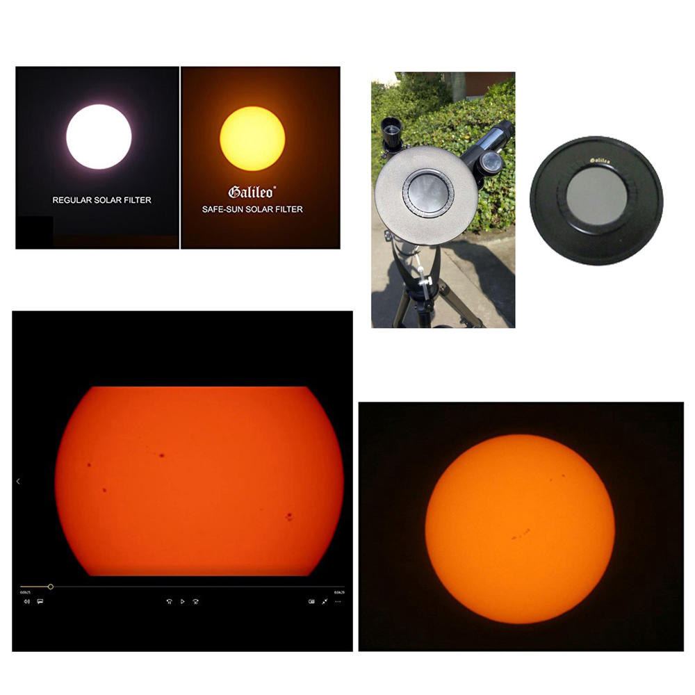 Galileo 800mm x 95mm Astronomical telescope kit with Smartphone Adapter and Solar Filter Cap