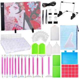 Amazon Com Mlife Diamond Painting A4 Led Light Pad Dimmable Light Board Kit Apply To Full Drill Partial Drill 5d Diamond Painting With Detachable Stand And Clips
