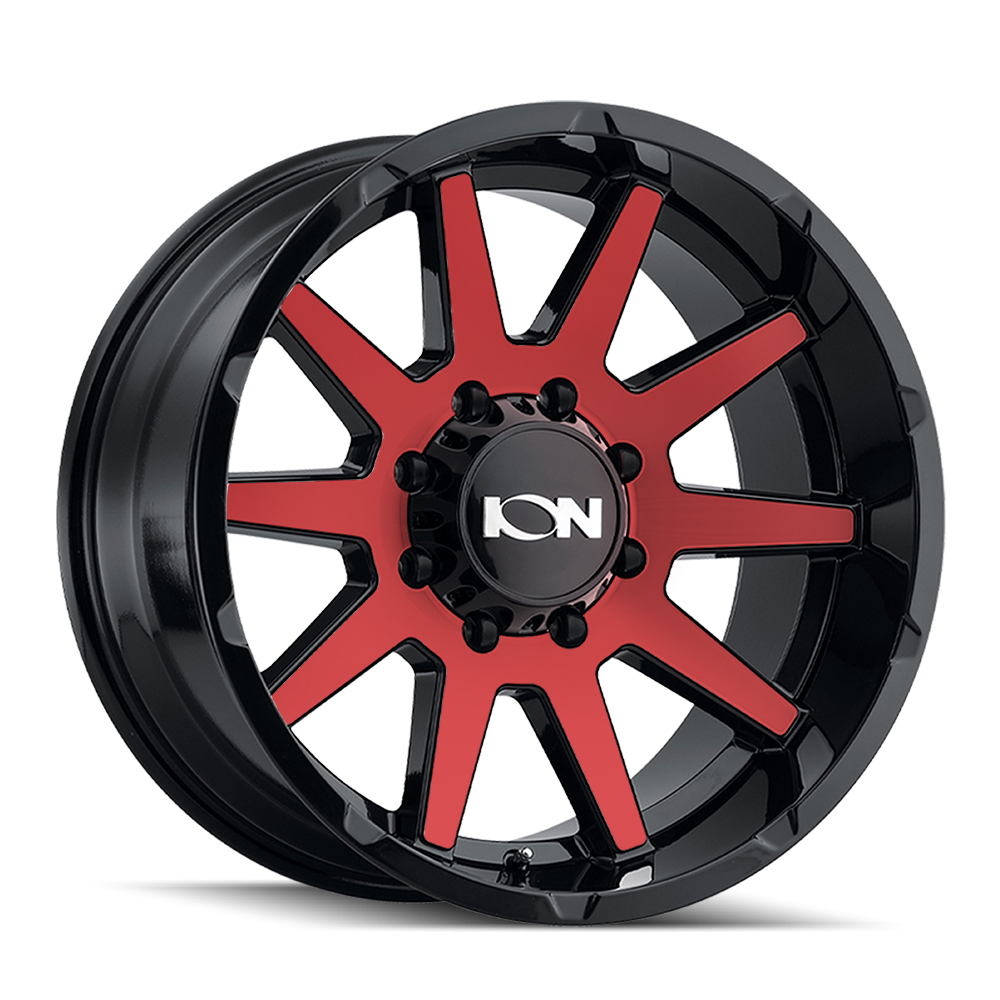 ION 143 20X9 8X165.1 18ET 125.2CB GLOSS BLACK/RED MACHINED
