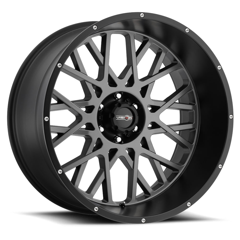 VISION OFFROAD Vision Off-Road Rocker 20x12 5x127 -51et Anthracite With Satin Black Lip Wheel
