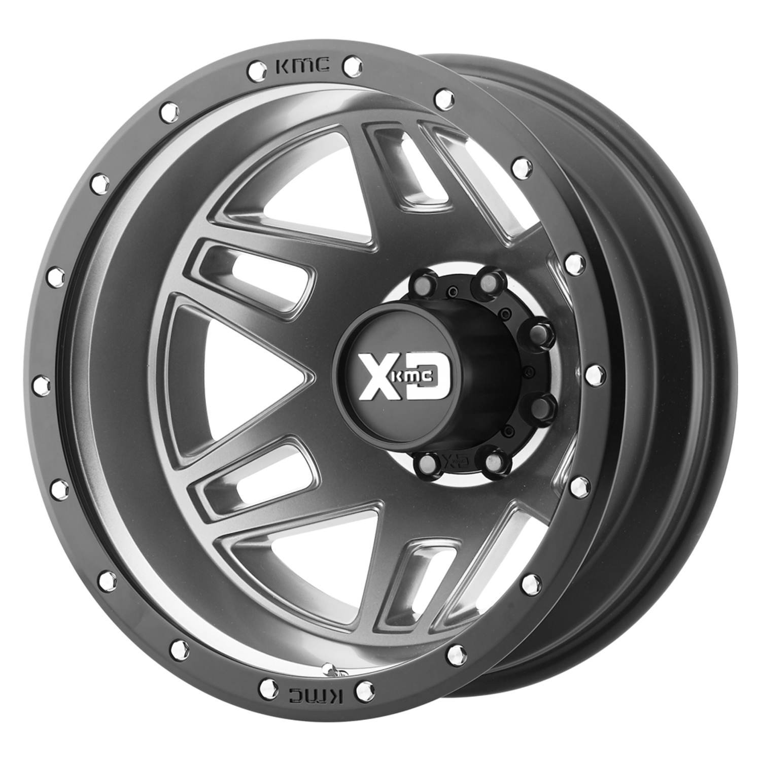 XD Series Machete Dually 20x8.25 8x210 127et Matte Gray Black Ring Wheel