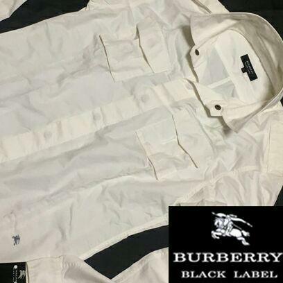 Tag Burberry Black Label Lower Left Logo Military Shirt Processing Off No 54541