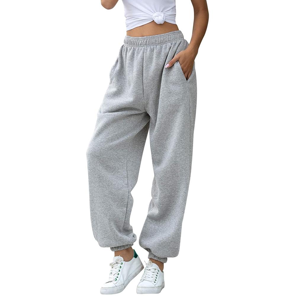 AICSOLL Women's Athletic Pants Baggy Sportswear High Elastic Waist ...