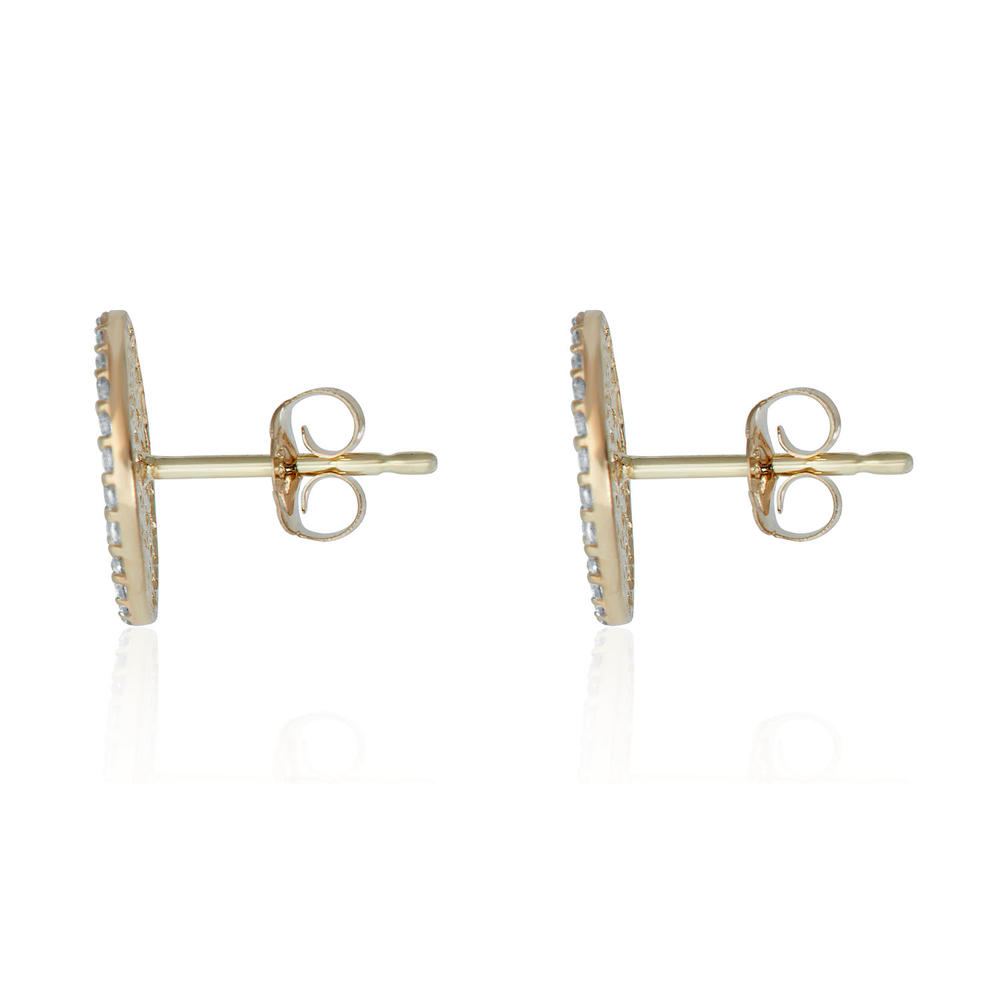 Avora 10K Yellow Gold Simulated Diamond CZ Circle Stud Earrings for Men and Women