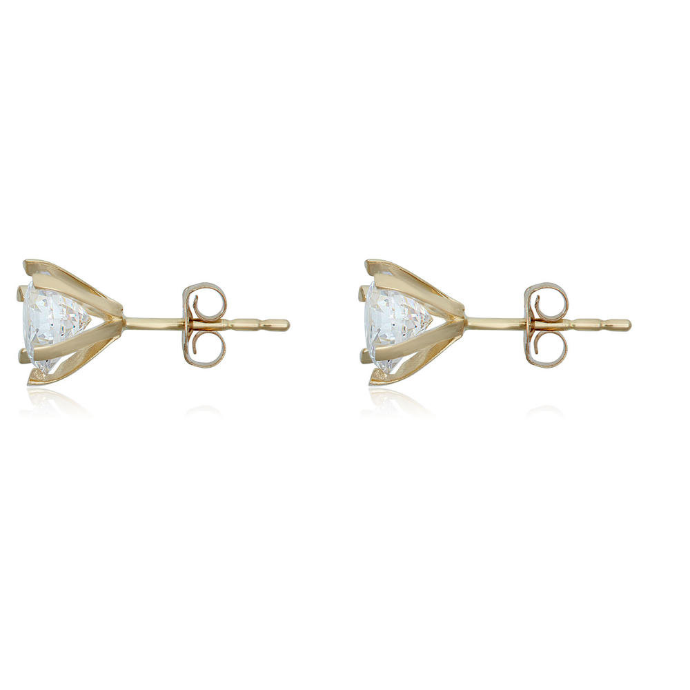 Avora 10K Yellow Gold 6mm Round-shaped Simulated Diamond Cubic Zirconia (CZ) Stud Earrings