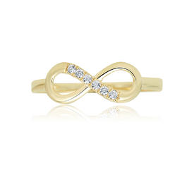 Avora 10K Yellow Gold Simulated Diamond CZ Infinity Fashion Ring