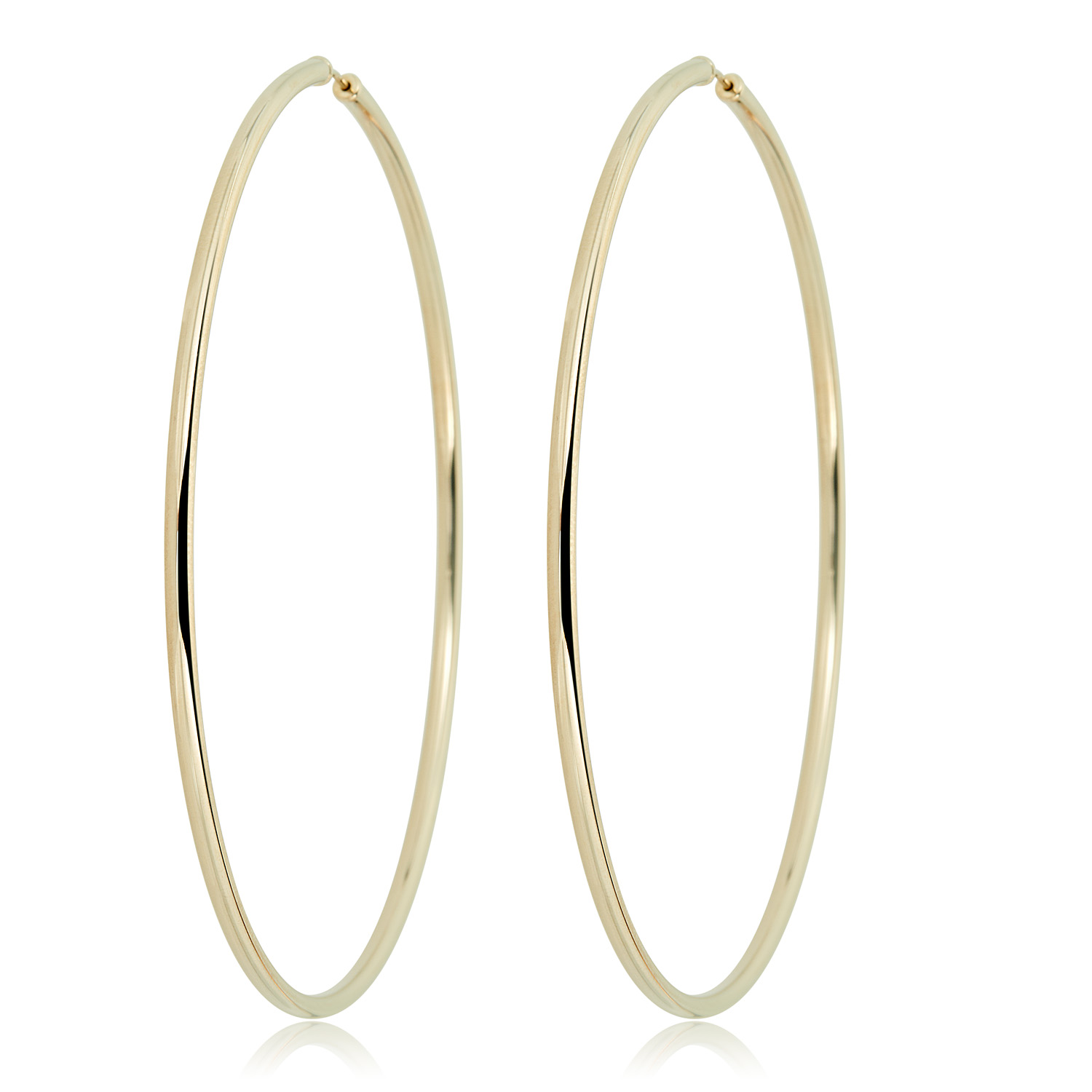 Avora 14K  Gold Polished Endless Continuous Large Hoop Earrings - Yellow or White Gold