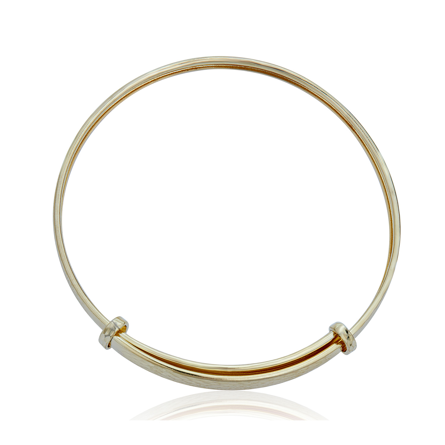 AVORA 10K Yellow Gold Diamond-Cut Adjustable Bangle Bracelet : 1.5" - 2" Diameter