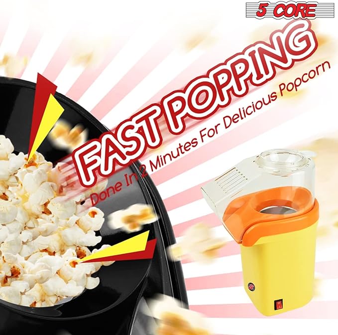5 Core Popcorn Machine Hot Air Electric Popper Kernel Corn Maker Bpa Free No Oil POP Y