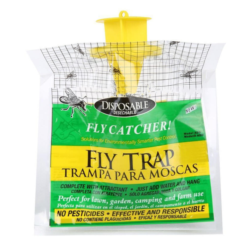 D-RESCUE Outdoor Disposable Hanging Big Bag Fly Trap - 2 Traps Kill up to 40,000 Flies with Attractant 