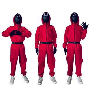 Squid Game Costume Jumpsuit with Glove and Belt